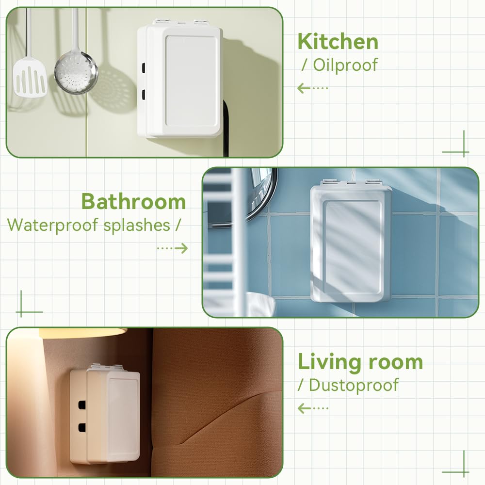 Safelon 1Pcs Baby Proof Electrical Outlet Box Electrical Outlet Cover Baby Proof Box Plug Cover For Baby Safety (White)