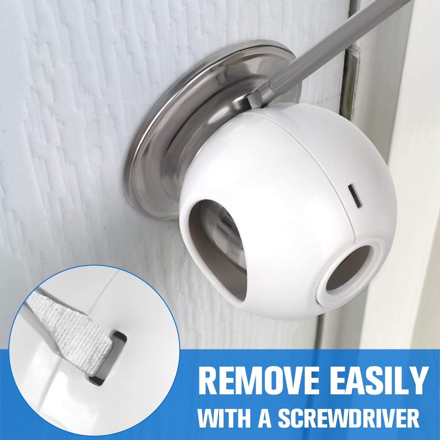 Door Knob Child Proof Universal Size 2.7' Diameter Baby Door Knob Safety Cover For Kids Easy Grip Baby Proof Door Knob Covers H