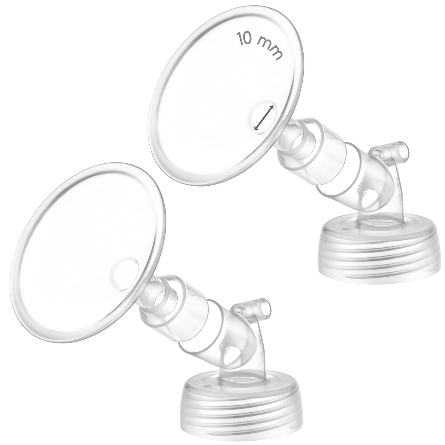 2X 10 Mm Maymom Two-Piece Wide Neck Pump Parts For Spectra S1/S2 Pumps; Incl Wide Mouth Flanges; Not Original Spectra Flange