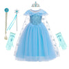 Rexreii Girls Frozen Elsa Princess Dress Halloween Costume Christmas Birthday Evening Party Ball Gown W/Accessories 3-4T