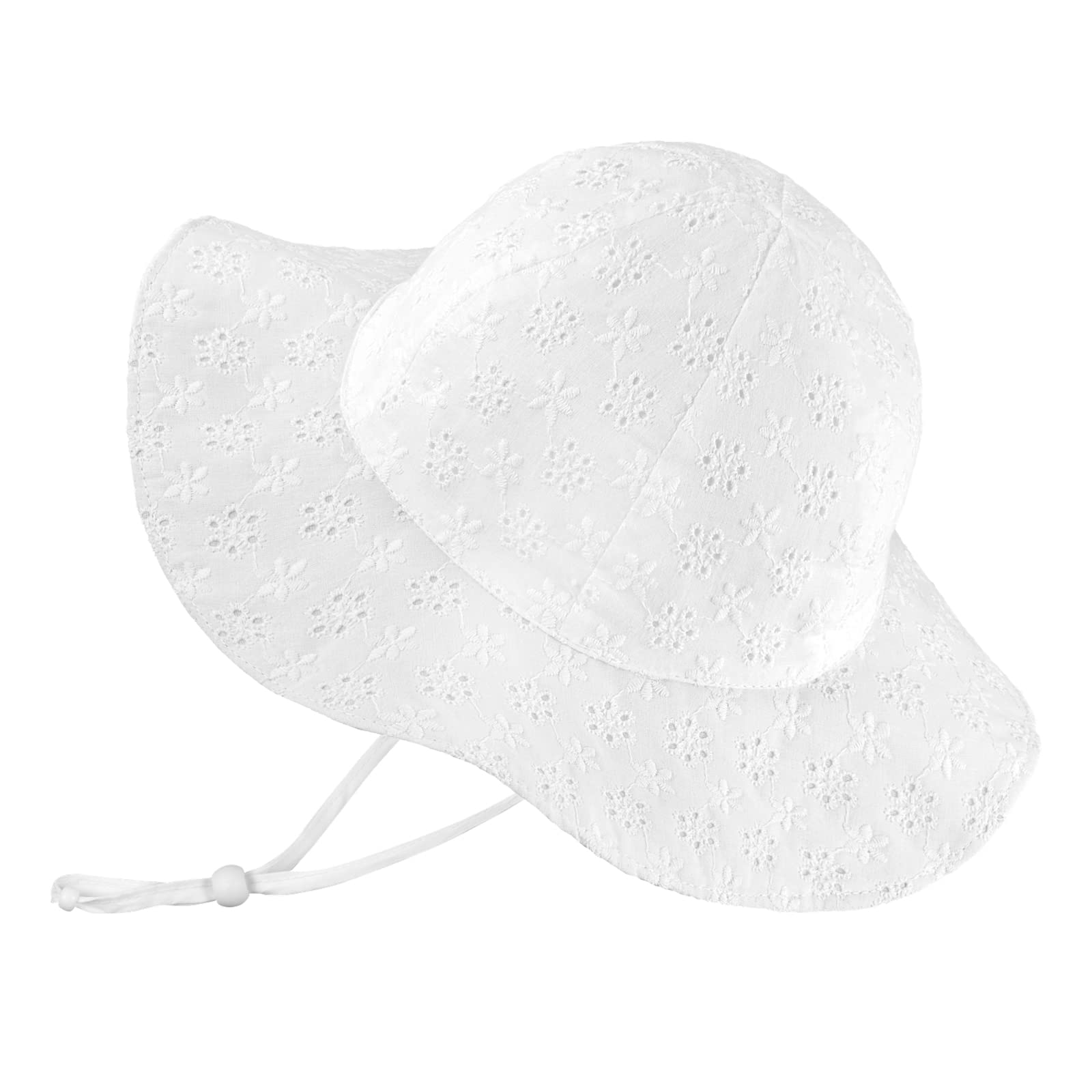 Baby Summer Hats For Girls Beach Hat Spf Sun Protection Hat For Baby Beach Hats 100% Cotton Infant Sun Hat Girl,Small Flower,S