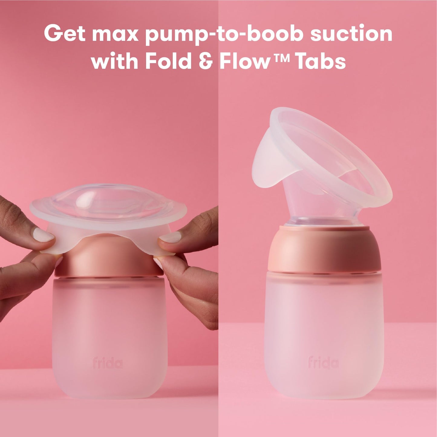 Frida Mom 2-In-1 Manual Breast Pump With Hands-Free Silicone Suction Cup, Milk Collector, Wireless Ergonomic Handle, And Softfee