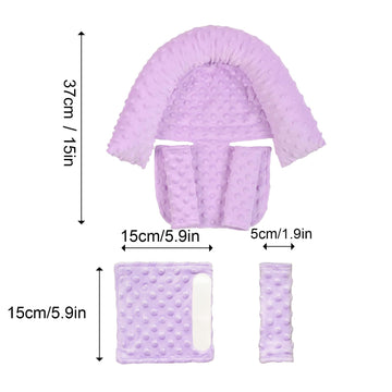 Baby Infant Head And Neck Support Pillow With Seat Belt For Car Seat -Extra Soft 3-In-1 Toddler Car Seat Insert Cushion Pad For