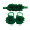 Ld Dress Baby Girl Foot Flower + Headband, Green, Whole: Approx. 8 X 5.5Cm/ 3.14' X 2.16'