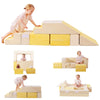 Toddler Climbing Toys, 2-in-1 Foam Play Couch & Climbing Blocks Set, Soft Indoor Climber for Toddlers 1-3, Modular Sofa Play Set