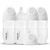 Gulicola Natural Pp Baby Breastfeeding Bottles, Medium Flow Nipples (M), 3 Months +, Wide Neck, White, 8 Oz - 4 Pack