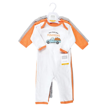 Hudson Baby Unisex Baby Cotton Coveralls, Pumpkin Truck, 12-18 Months