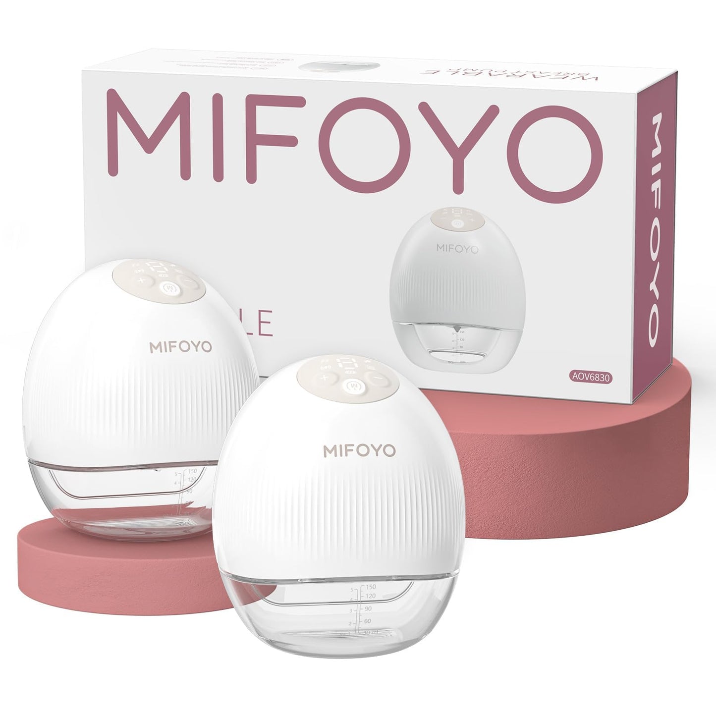 MIFOYO Breast Pump, Wearable Breastfeeding Pump, Electric Breast Pumping, Hands Free Breast Pump with 4 Modes & 9 Levels - Recha