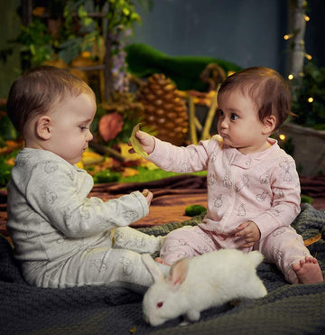 Owlivia Organic Cotton Baby Boy Girl Zip Up Sleep N Play, Footless, Long Sleeve(Newborn, Pink Rabbit)