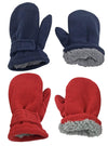 N'Ice Caps Little Kids And Baby Easy-On Sherpa Lined Fleece Mittens - 2 Pair Pack (Navy/Red, 2-3 Years)