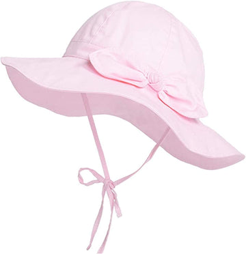 Urban Virgin Baby Girl Sun Hats Summer Baby Hats Upf 50+Toddler Sun Hat Infant With Wide Brim Bucket Hat Light Pink 12-24 Months