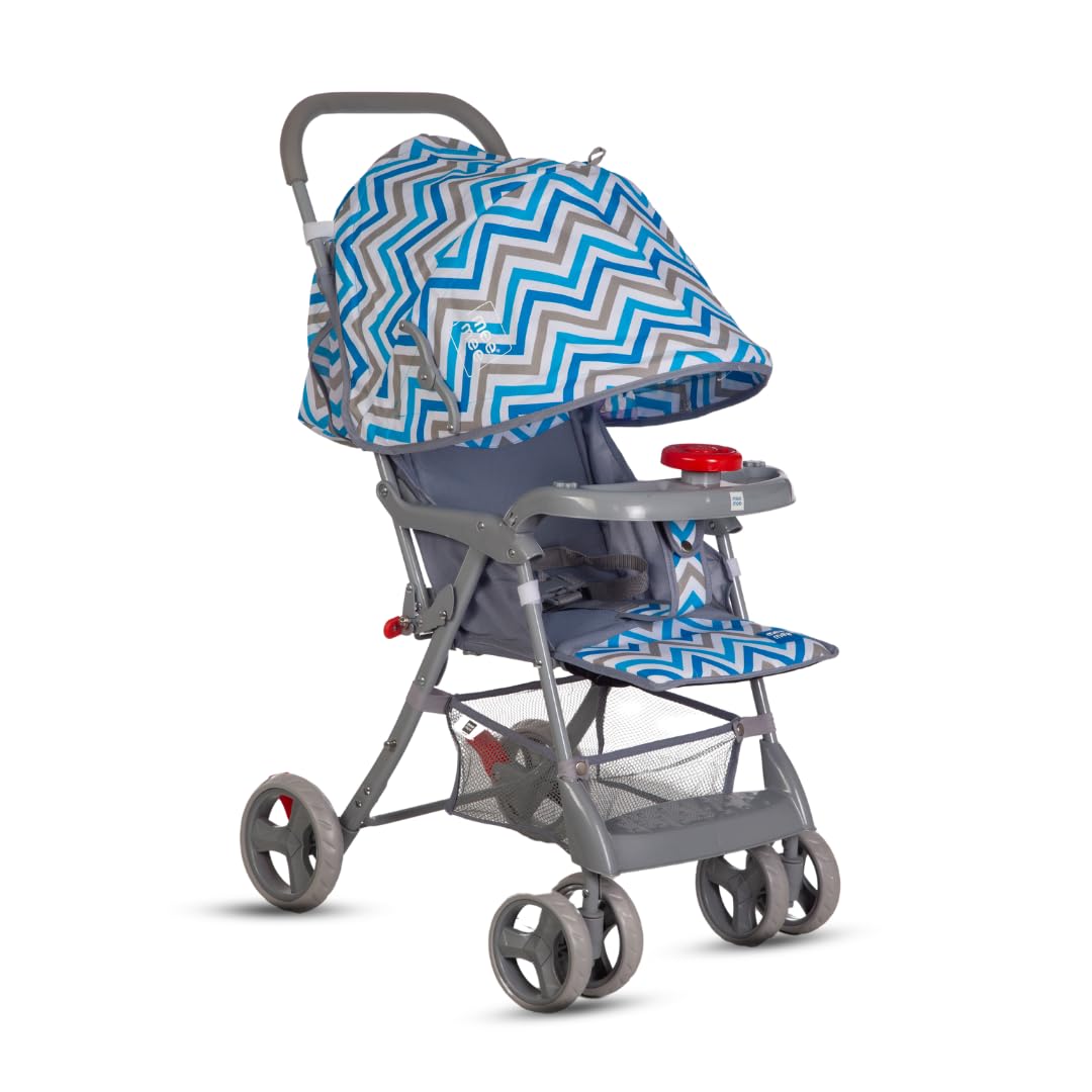 Mee Mee Baby Stroller and Pram for 0 to 3 Years | Extended Canopy with Detachable Feeding Tray | 5 Point Harness Belt | 360 Rota