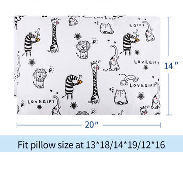 Kid Toddler Pillowcase 2 Pack - Organic Cotton Toddler Travel Pillow Case - Hypoallergenic Envelope Closure Girls Boys Pillow Co