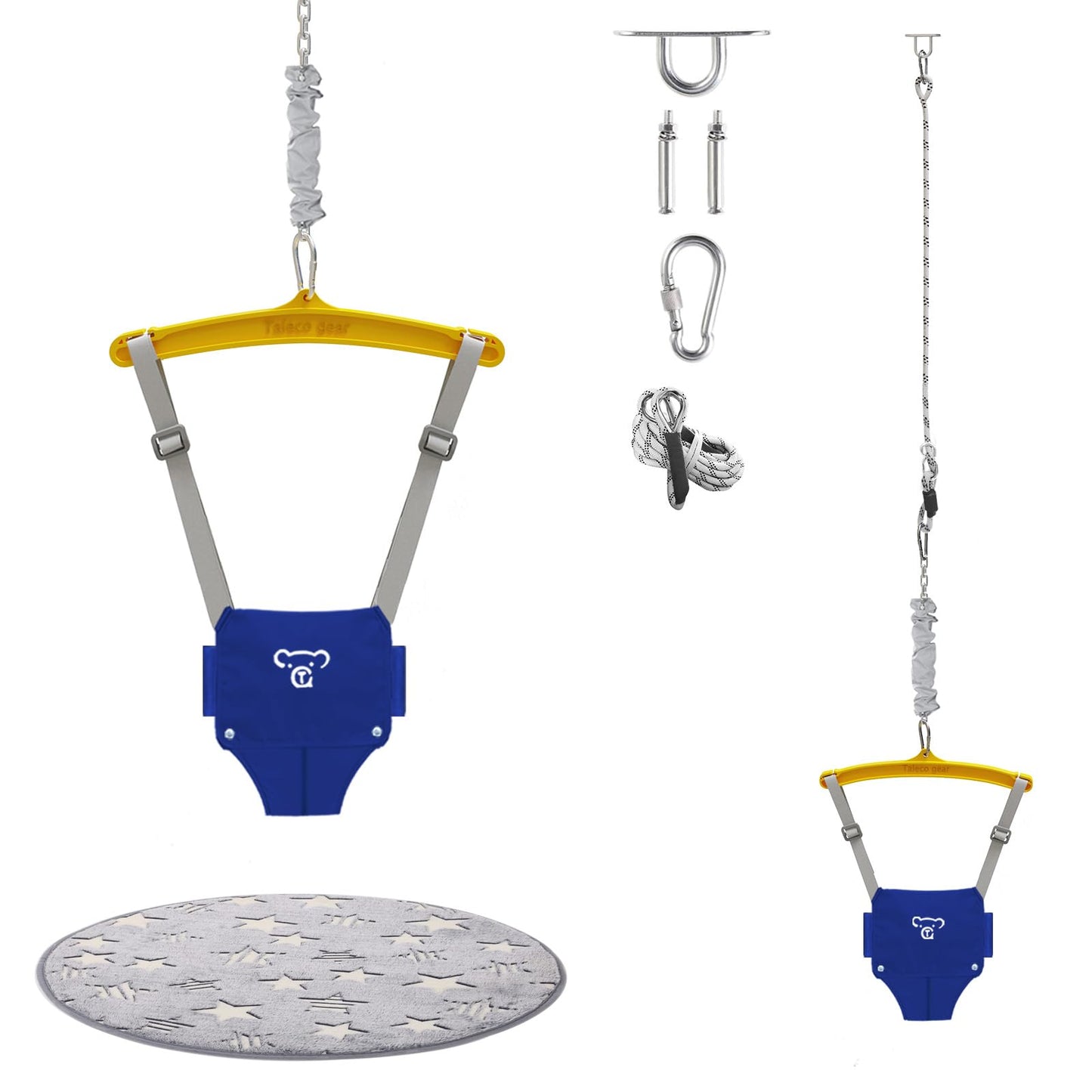 Baby Jumper with a Ceiling Hook for Infant & Toddlers, Door Jumper with Adjustable Chain, Protable Babies Jumpers and Bouncers f