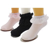 Xiyadun Girls Ruffle Lace Eyelet Frilly Ankle Dress Socks For Infant/Toddler/Girl(Black,White,Pink,5-7 Years)