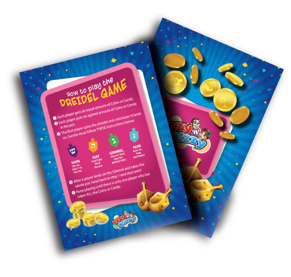 Izzy 'N' Dizzy Hanukkah Multicolor Metallic Dreidel (Pack Of 10) - Medium