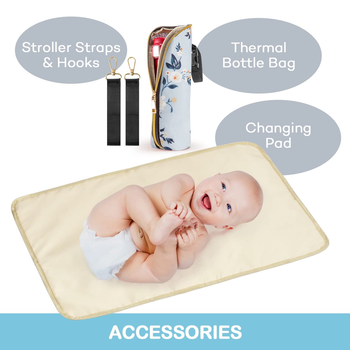 Litbear Diaper Bag Backpack, Fashion Large Capacity Multifunction Nappy Bags