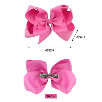 20Pcs Big 6 Inch Hair Bows For Girls Grosgrain Ribbon Toddler Hair Accessories With Alligator Clips For Toddlers Baby Girls Kids