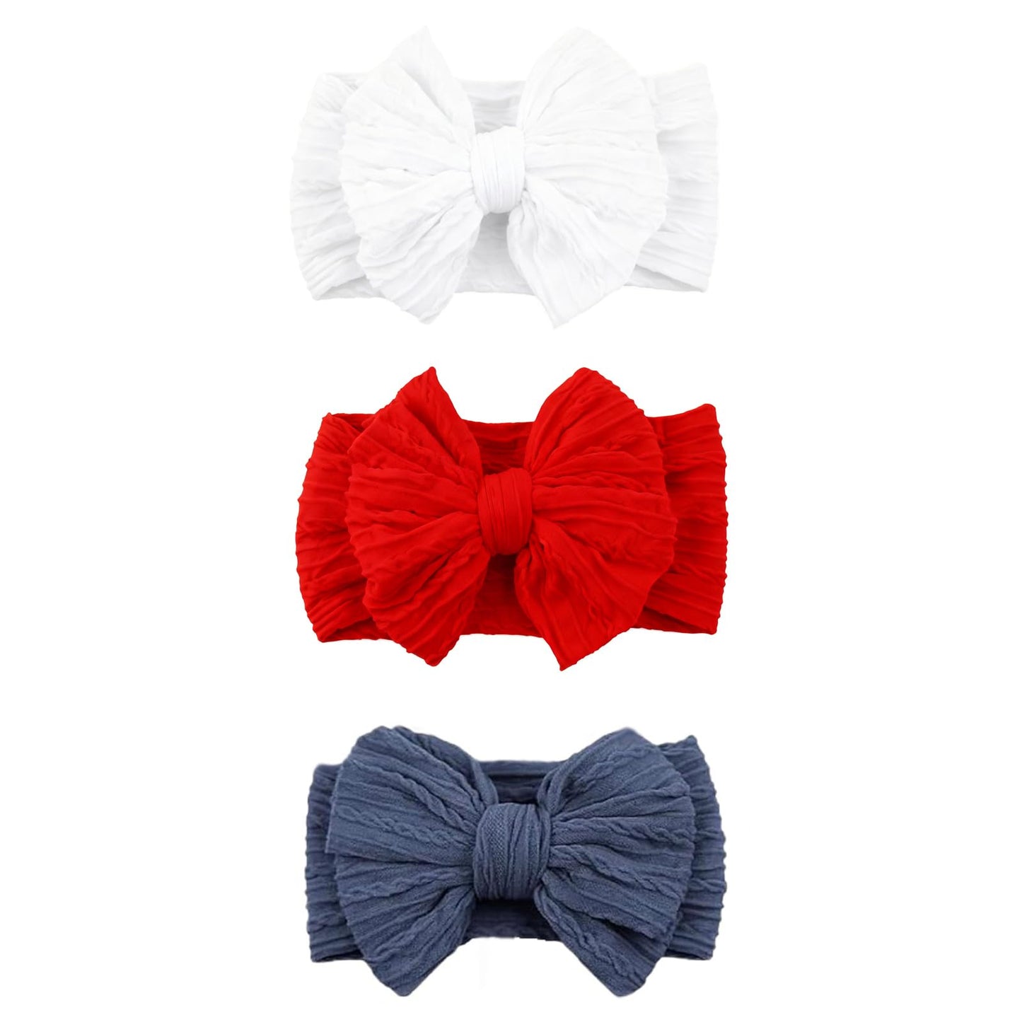 chiduerm 3 Pcs Baby Bows Headbands Soft Nylon Hairbands Super Elastic Headband Hair Accessories For Baby Girls Infant Toddler Es