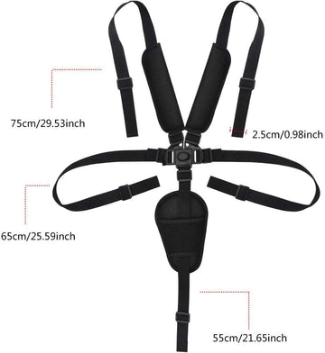 Kissral Universal 5 Point Harness Straps, Adjustable Baby Safety Strap Belt With Shoulder Pads And Guarding Pad, Harness Straps