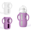 Audrwall Silicone Sleeves For Avent Natural Glass Baby Bottles, Bpa Free, Anti Breakage Baby Bottle Holder (Purple + White, 8 Ou