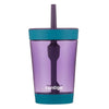 Contigo Spill-Proof 14Oz Kids Tumbler With Straw, Bpa-Free Plastic, Eggplant Design, Fits Cup Holders, Top-Rack Dishwasher Safe