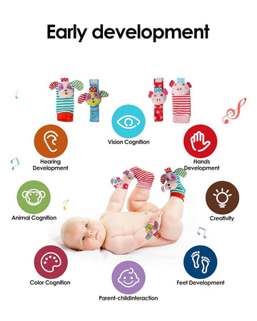 Dearlomum Baby Play Mat Baby Gym,Funny Play Piano Tummy Time Baby Activity Mat With 5 Infant Sensory Baby Toys & 4 Wrist Baby Ra