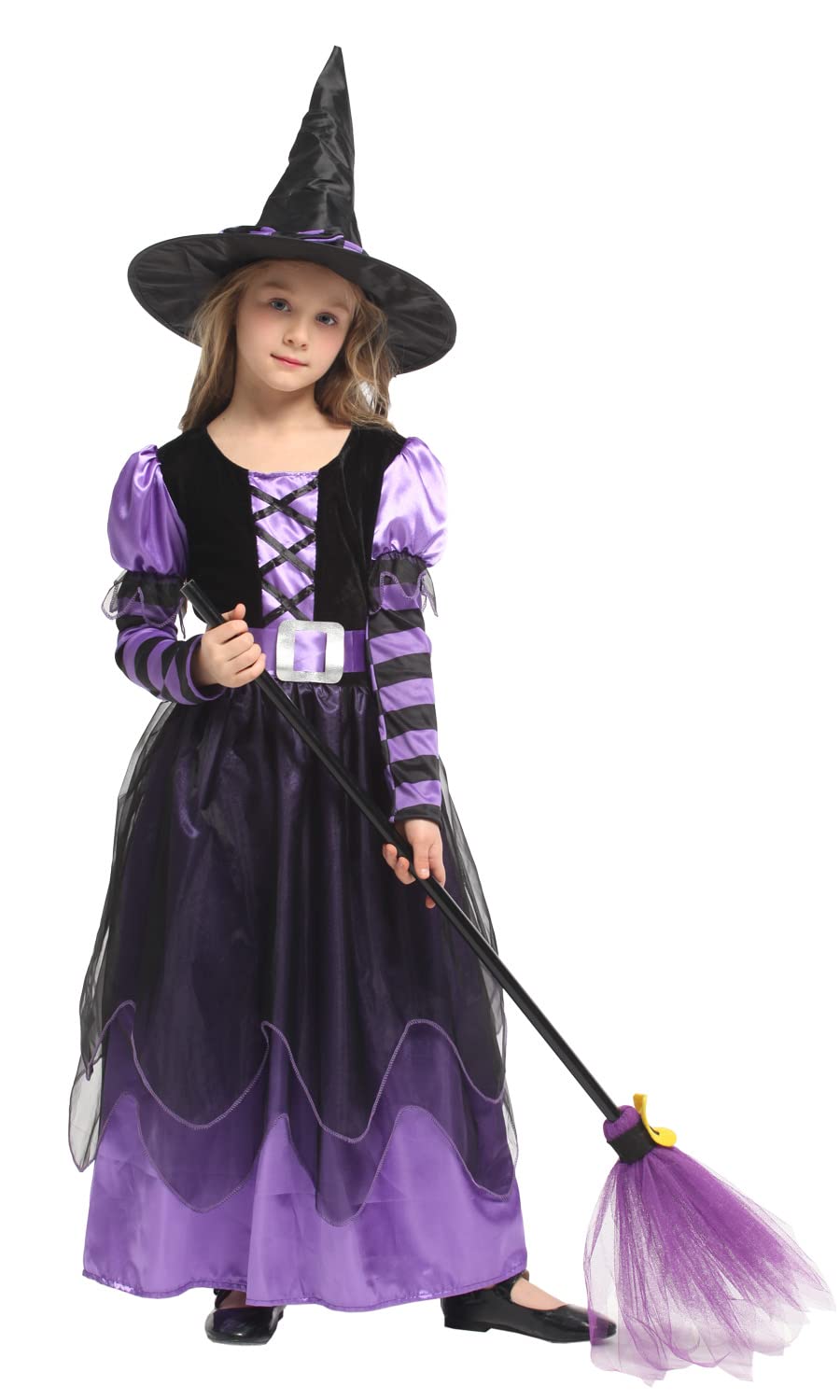 Narecte Halloween Costumes For Girls Halloween Costumes,Witch Costume For Girls Witch Costume,Kids Witch Costume Purple M
