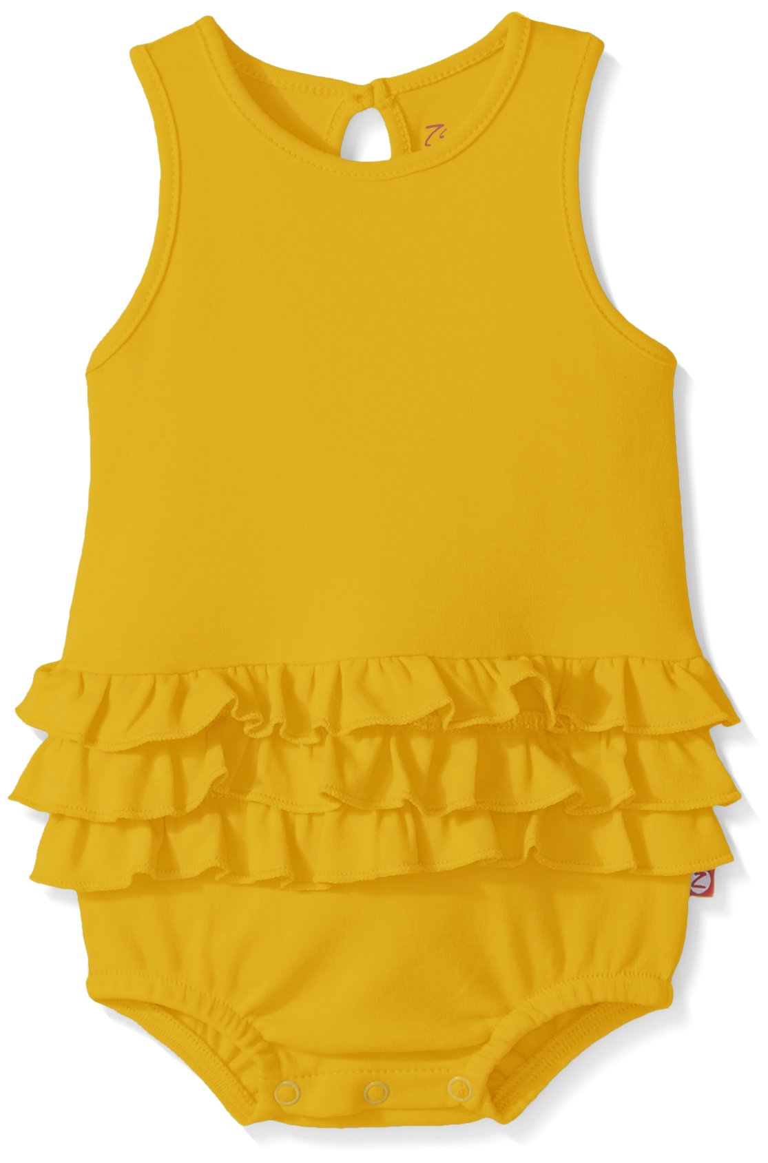 Zutano Baby Girls Ruffle Romper, Yellow, 12M (6-12 Months)