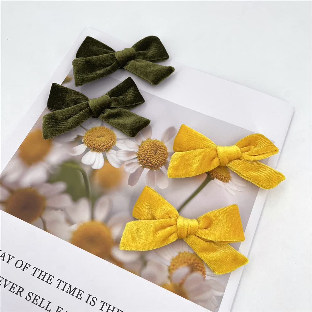 24 Pieces Velvet Bow Hair Clips Barrettes For Baby Girl Hair Bows Alligator Clip Accessories For Little Girls Toddler Kids Teens