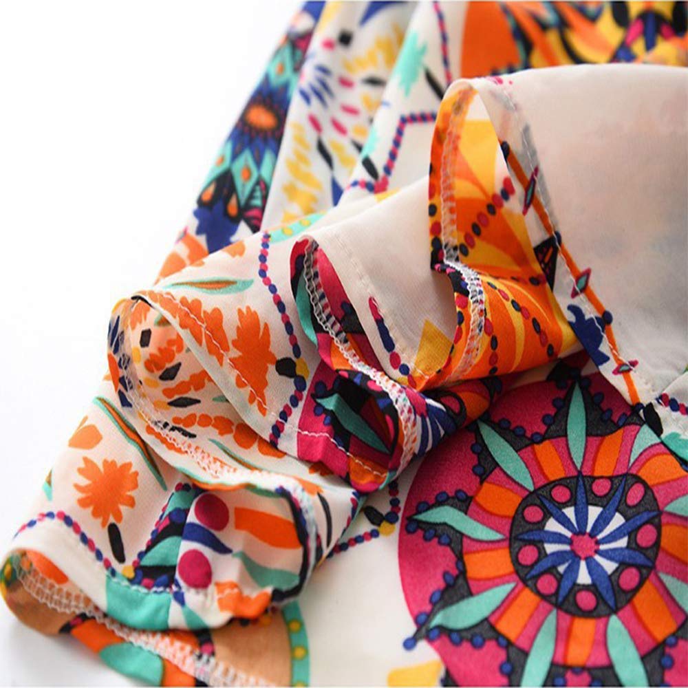 Hipea Toddler Baby Girl Clothes Bohemian Sleeveless Flower Princess Floral Formal Kids Summer Dress Skirt(7-8T)