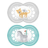 MAM Original Baby Pacifier, Nipple Shape Helps Promote Healthy Oral Development, Sterilizer Case, 2 Pack, 16+ Months, Original/U