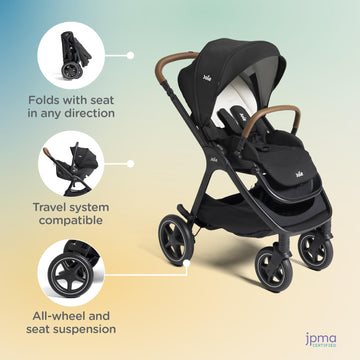 Joie, Kava 3-In-1 Stroller - Versatile, All-Wheel Suspension, Reversible Seat, Travel System Compatible And Detachable Crossbody