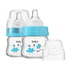 Yohkoh Glass Baby Bottles With Slow Flow Nipple, Newborn Anti-Colic Baby Bottles For 0+ Months, Wide Neck Feeding Bottle, Clear