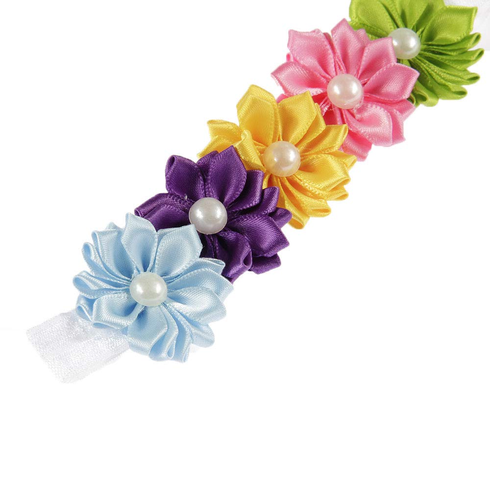Patiky, Baby Girls Rainbow Flower Headband Hair Band Accessories Ts-Fd03 (Satin Flower), One Size