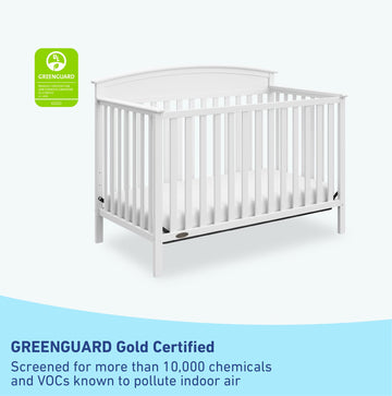 Graco Benton 5-In-1 Convertible Crib (White) - Greenguard Gold Certified, Converts From Baby Crib To Toddler Bed, Daybed And Ful