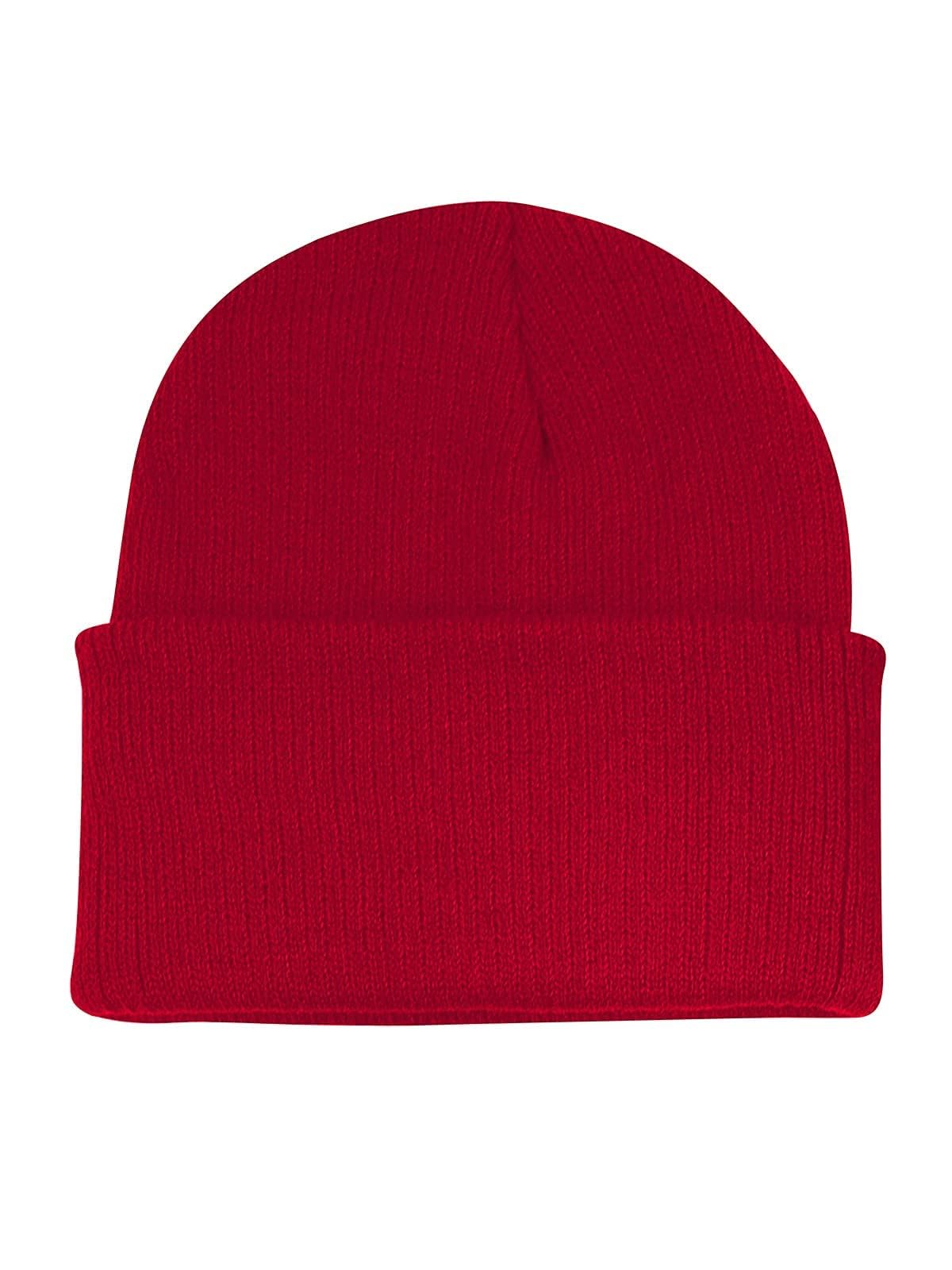 Century Star Kid'S Winter Warm Knit Hats Slouchy Baggy Beanie Hat Skull Cap For Boys Girls 1 Pack Red One Size