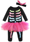 Fancyinn Baby Skeleton Costume Halloween Outfits & Bone Skull Tulle Skirt Romper Toddler Carnival Costumes 2Pcs 73 6-12Months
