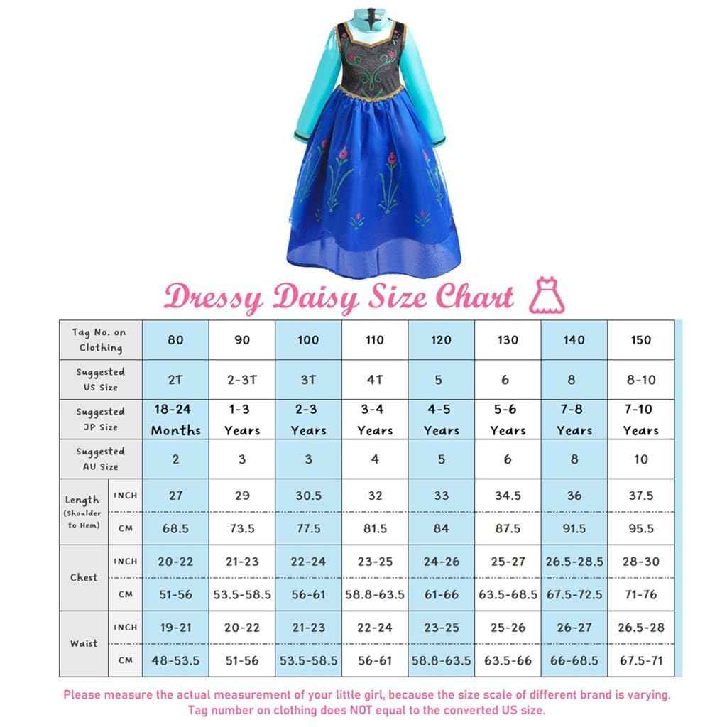 Dressy Daisy Little Girls Ice Princess Sister Costume Dresses Birthday Halloween Christmas Fancy Party OutfitSize 6
