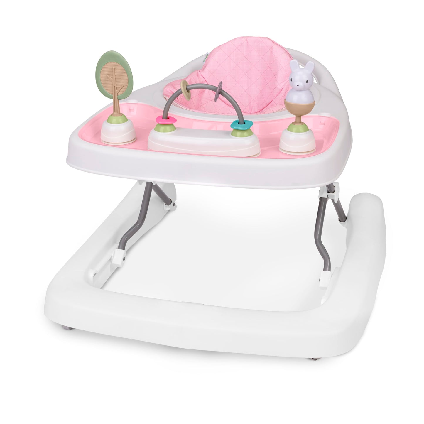 Ingenuity Step & Sprout 3-in-1 Foldable Baby Activity Walker with Removable Toys Ages 6 Months +, Pink