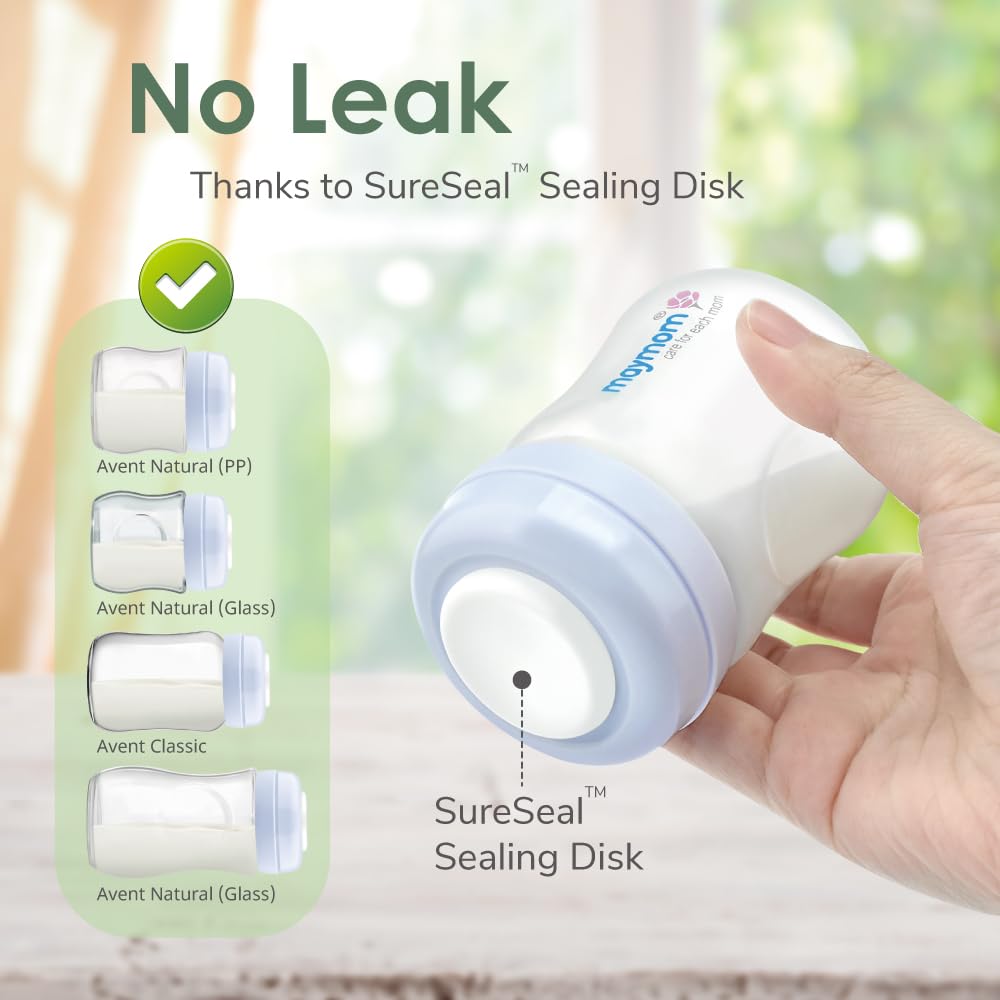 Maymom Wide-Mouth Milk Storage Collection Bottle With Sureseal Sealing Disk; Compatible With Spectra/Motif Luna/Ameda Mya/Bellab