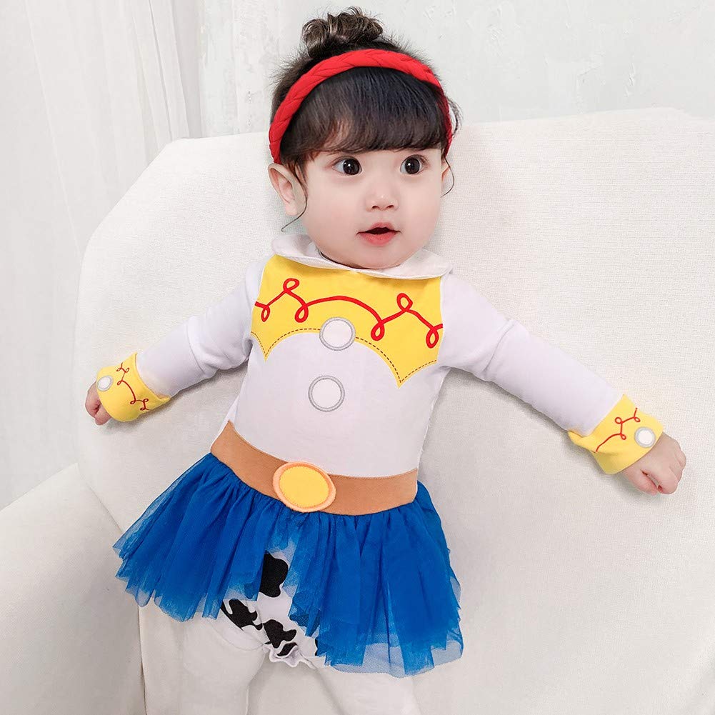 Fmyfwy Newborn Baby Girls Cowgirl Princess Jessie Costume Halloween Christmas Birthday Romper Tutu Dress W/Headband 95