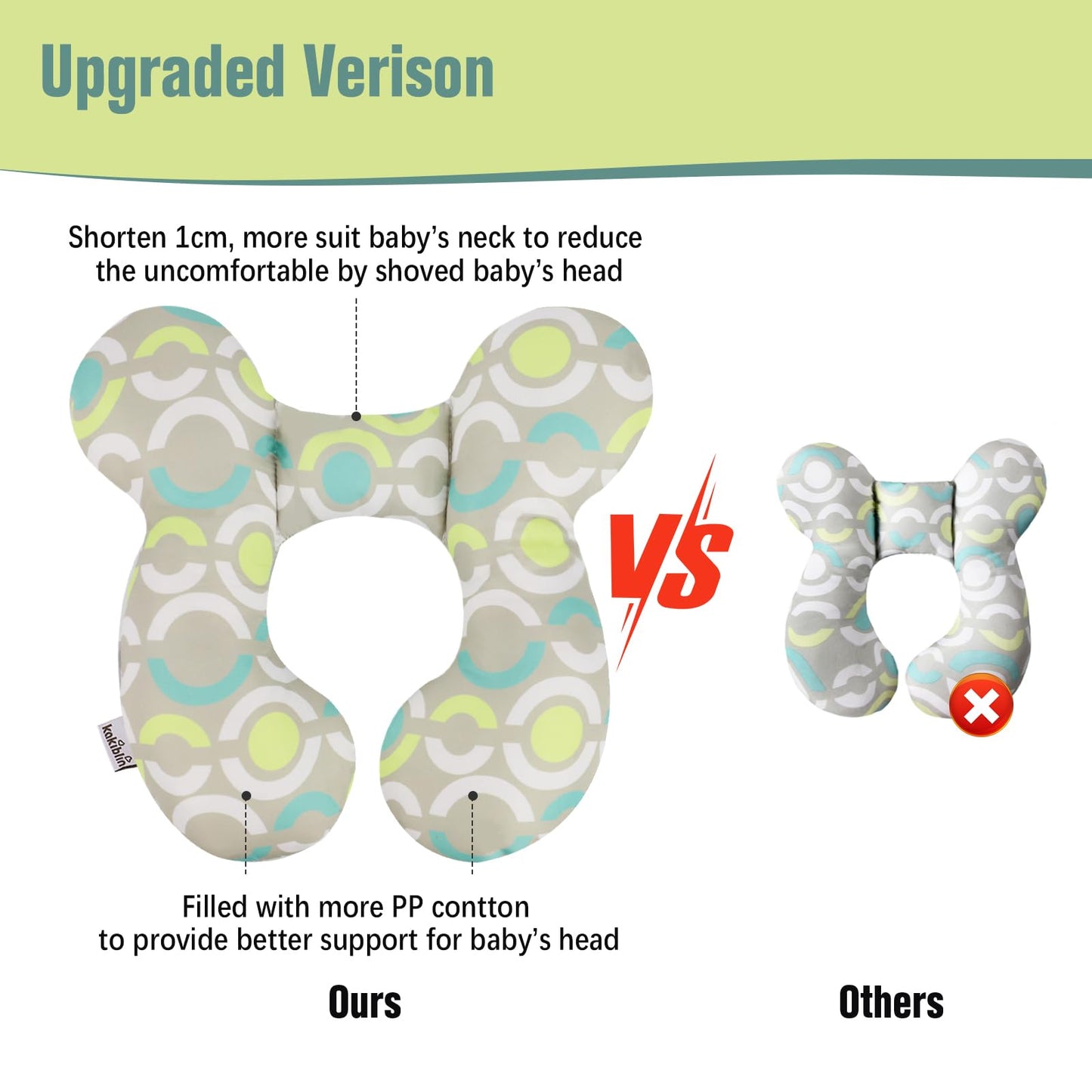 Kakiblin Baby Neck Pillow, Upgraded Baby Support Pillow,Baby Neck Support Pillow For Carseat, Newborn Neck Support For Car Seat,