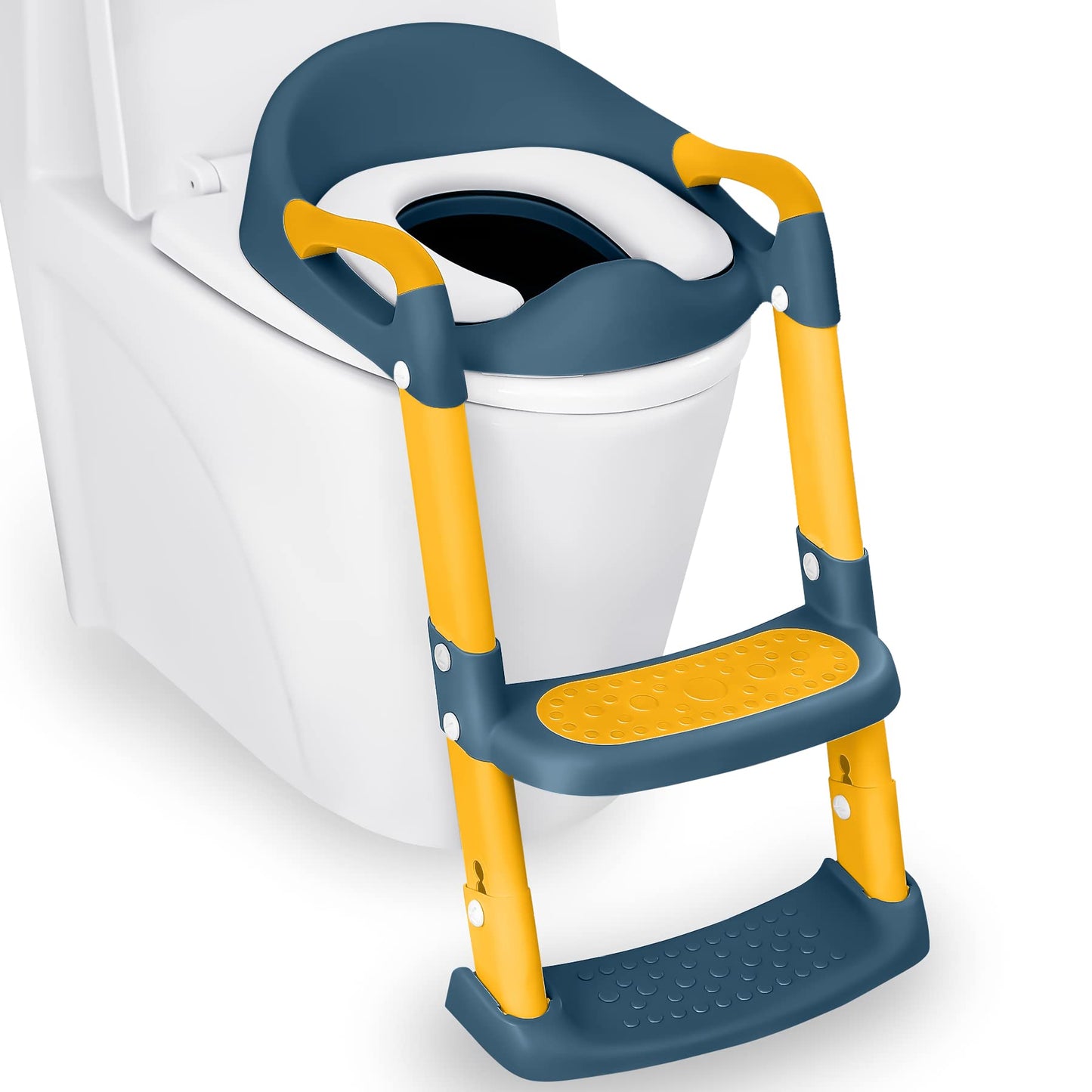 Jassonea Potty Training Seat, Toddler Step Stool, 2 In 1 Potty Training Toilet For Kids, Baby Seat With Splash Guard And Anti-Sl