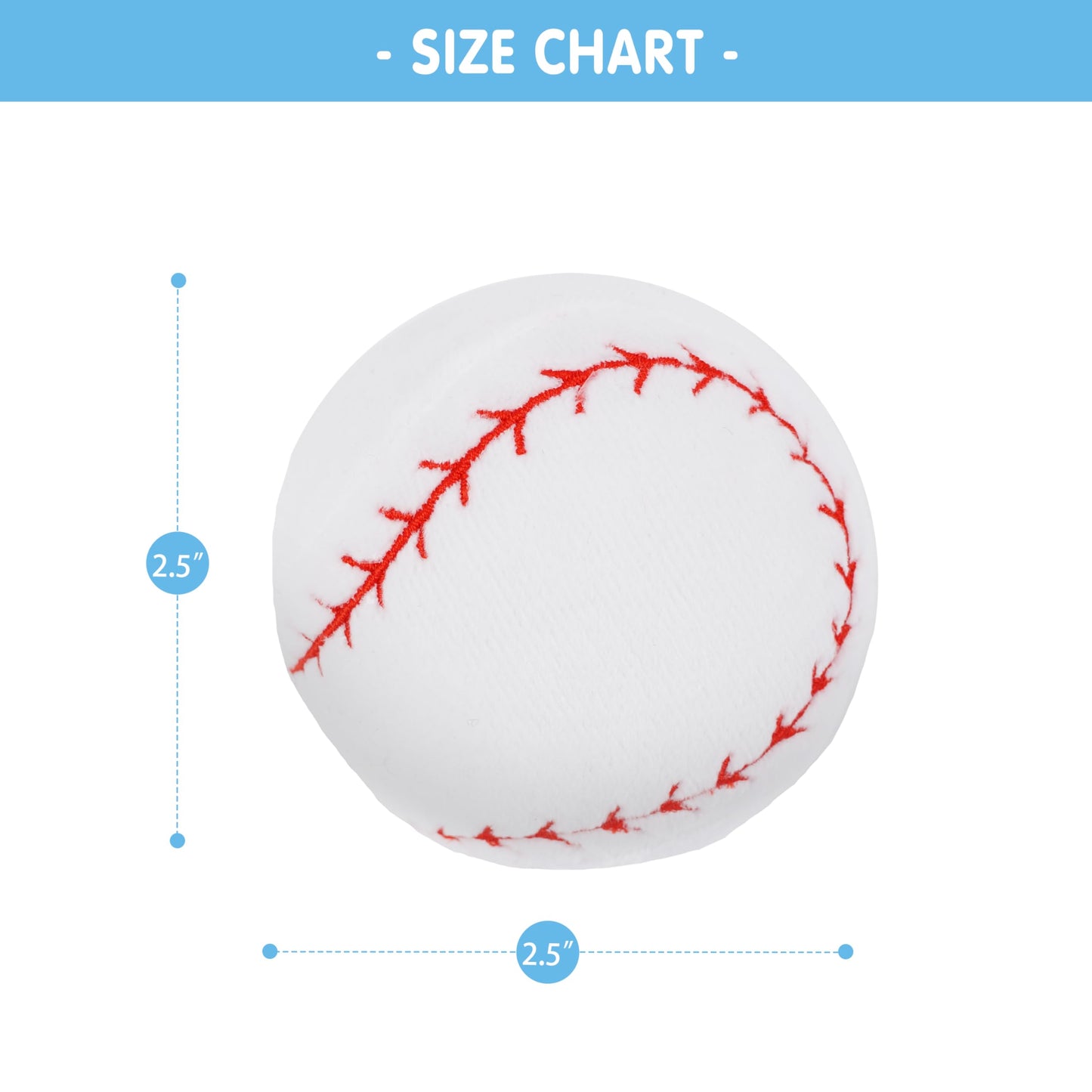 June Garden 2.5 My First Baseball - Plush Baby Squeaker Toy - Safe Soft Sports Toy for Infants Boys and Girls