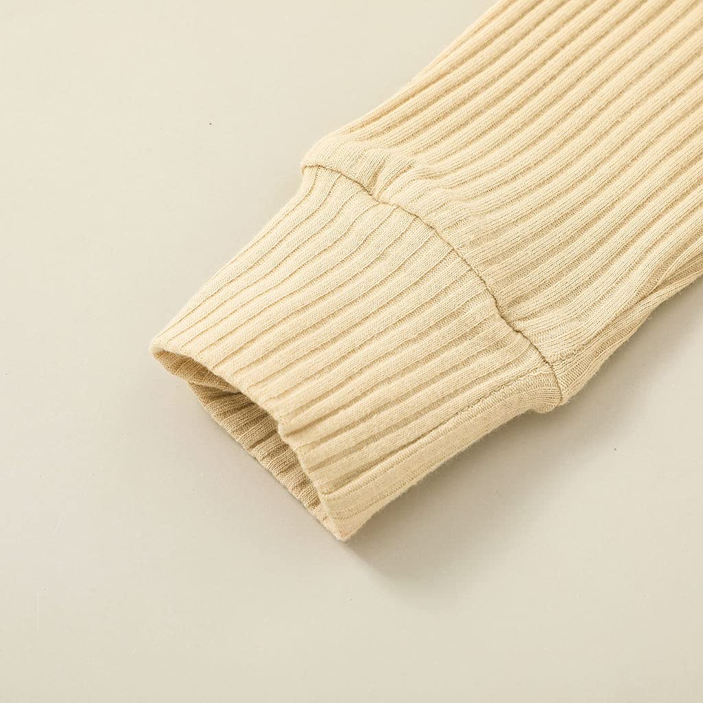 Iddolaka Newborn Baby Boy Girl Long Sleeve Romper Jumpsuit Bodysuit One Piece Coverall Outfit Fall Winter Clothes(F-Long Sleeve