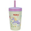 Nuby Thirsty Kids Insulated Toddler Cup with Silicone Flexstraw - 12 oz - Stainless Steel and Leak-Resistant - 18+ Months - Unic