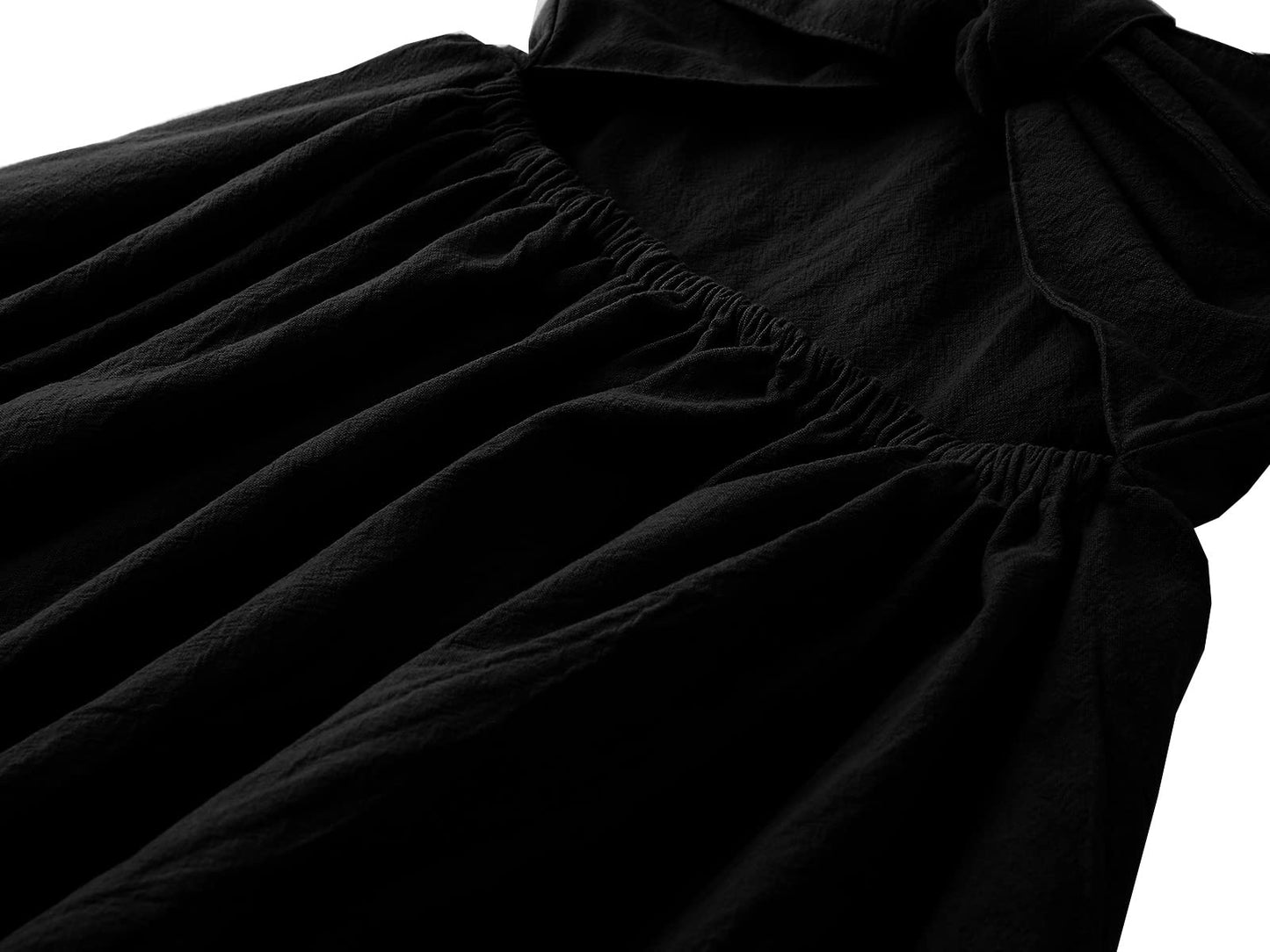 Dutebare Toddler Girls Dress Cotton Linen Ruffle Halter Sleeveless Kids Casual Summer Beach Party Dresses Black 110