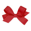 Wee Ones Girls' Classic Grosgrain Hair Bow With Plain Wrap Center On A Weestay Hair Clip, Handmade, Tiny Sized Bow, Red