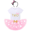 Ibtom Castle Cake Smash 1St/2Nd Birthday Party Clothing For Newborn Toddler Polka Dots + Sequins Bow Skirt+3D Ear Princess Pagea
